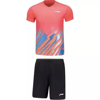 Li Ning Badminton Series Color Block удобный спортивный костюм для соревнований повседневный унисекс спортивная одежда AATU031-4 M