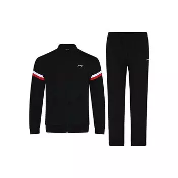 Li Ning Badminton Series кардиган спортивные штаны с капюшоном комплект мужские комплекты черный AWES001-3 M