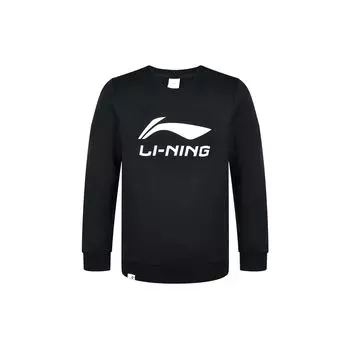Li Ning Badminton Series Letter Logo Pullover Sweatshirt Men sweatshirt Black AWDR817-2 XL