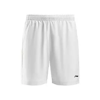 Li-Ning Badminton Series Lightweight Quick-Dry Breathable Geometric Pattern Versatile Sports Casual Shorts Unisex shorts White AAPV137-2 S