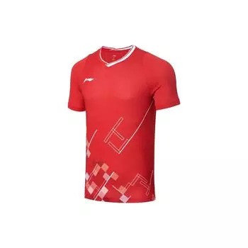 Li-Ning Футболка с коротким рукавом и вышитым принтом логотипа серии Badminton, топы унисекс AAYT057-2 M