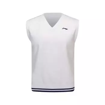 Li Ning Badminton Series Модный простой пуловер вязаный свитер унисекс топы Белый AMVU045-2 S