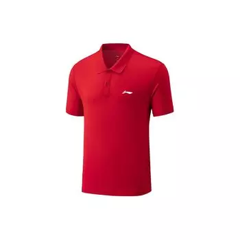 Li Ning Badminton Series однотонная быстросохнущая спортивная рубашка-поло для мужчин, цвет Bull-Red APLR125-8 S