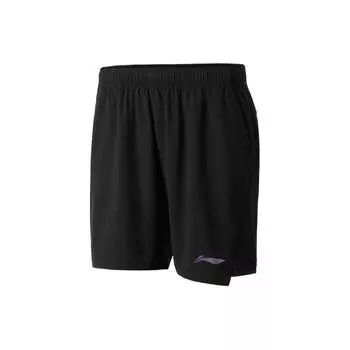 Li Ning Badminton Series однотонные быстросохнущие классные шорты для соревнований спортивные шорты унисекс черные AAPU129-1 S
