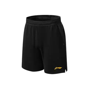 Li Ning Badminton Series однотонные удобные вязаные спортивные шорты с буквенным узором унисекс шорты AAPU219-1 L