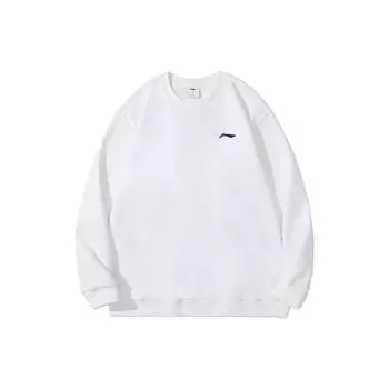 Li Ning Badminton Series однотонный флисовый свитер с логотипом унисекс толстовка белая AWDTD83-2 XXXL