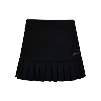 Li Ning Badminton Series Повседневная дышащая плиссированная юбка Женские юбки Черные ASKR202-2 XXL
