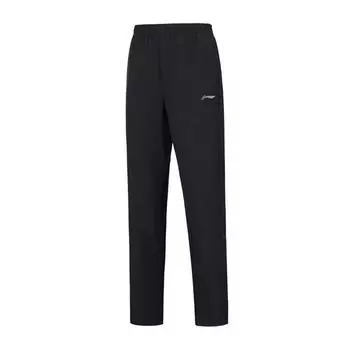 Li-Ning Badminton Series Slim Fit Solid Color Lightweight Quick-Dry Sports Straight Leg Casual Pants Men bottoms Black AYKT653-1 S