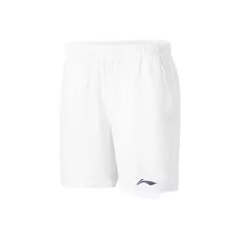 Li Ning Badminton Series сплошной цветной логотип быстросохнущие прохладные шорты для соревнований спортивные шорты унисекс белые AAPU129-2 S
