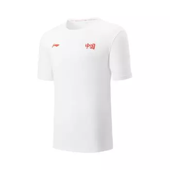Li Ning Бадминтон Серия Дышащая Универсальная Футболка с Коротким Рукавом Унисекс Топы Белый AHSVE27-2 S