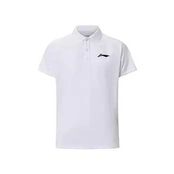 Li Ning Бадминтон Серия Простая Тонкая Логотип Бренда Удобная Повседневная Спортивная Рубашка Поло Унисекс Топы Белый APLU961-2 M