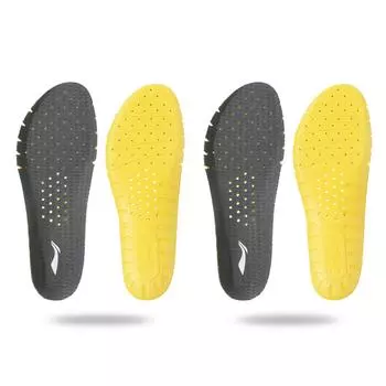 Li Ning Бадминтон Спортивная серия Ультрамягкие высокоэластичные впитывающие пот дышащие амортизирующие стельки унисекс стельки углеродно-серые AXZS002-2 39