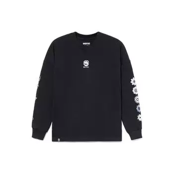 Li-Ning BAFIVE x Jon Burgerman Artist, совместная брендированная серия, свободная футболка с круглым вырезом и длинными рукавами, мужские топы с графическим принтом, черные AHSR757-3 XXXL
