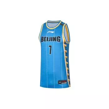 Li-Ning Дышащий баскетбольный жилет прямого кроя серии Basketball Sw Fan Edition Beijing Team Jeremy Lin No. Мужские топы 7 Away синие AAYQ433-2 XXXXL