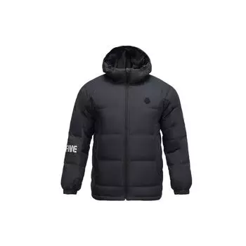 Li Ning Basketball Series Casual Short Hooded Down Jacket Winter Men Jackets Black AYMQ095-4 M