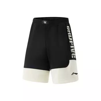 Li-Ning Basketball Series Casual Simple Letter Color Block Straight Comfortable Versatile Sports Shorts Men shorts AKSV371-1 M