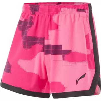 Li-Ning Basketball Series Color Block Mid-Rise Comfortable Breathable Straight Basketball Pants Men bottoms Red Purple AAPU095-6 XL