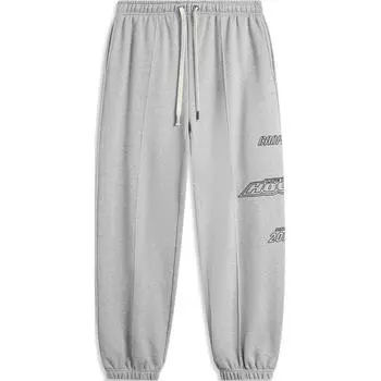 Li-Ning Basketball Series Letter Lace Loose Cuff Breathable Comfortable Casual Pants Men bottoms Flower-Gray Moon-Gray Mixed-Gray AKLU523-4 M