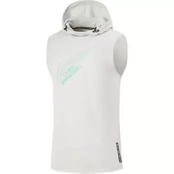 Li Ning Basketball Series Letter Logo Удобный дышащий спортивный жилет с капюшоном для мужчин, светло-серый AVSU067-4 XL