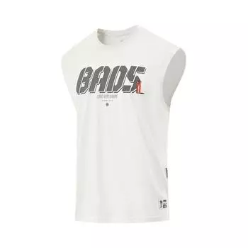 Li-Ning Basketball Series Letter Round Neck Breathable Versatile Sleeveless Vest Men Tops Off-White AVSV011-1 L