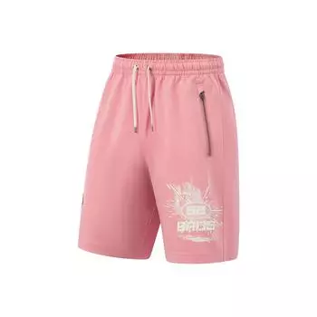 Li-Ning Basketball Series Sport Minimalist Letter Lace-Up Casual Shorts Men shorts Light-Pink AKSV741-1 S
