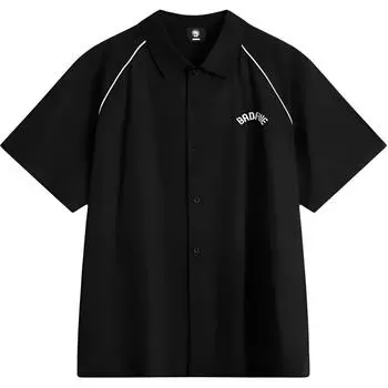 Li Ning Basketball Series Спортивная повседневная простая рубашка с коротким рукавом Мужские рубашки черного цвета ASHU415-1 S