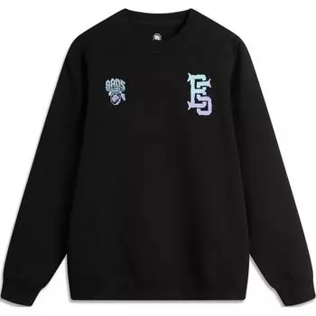 Li Ning Basketball Series свитер с длинным рукавом с принтом букв, мужская толстовка, черный цвет AWDU259-1 S