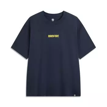 Li Ning Баскетбольная Серия Anti-Five Удобная Повседневная Простая Универсальная Футболка с Круглым Вырезом, Спущенным Плечом, Свободного Кроя, Дышащая, с Коротким Рукавом AHSV027-8 S