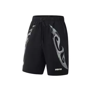 Li Ning Баскетбольная серия Мягкие Удобные Дышащие Универсальные Пятиточечные Спортивные Шорты Мужские шорты Черные AKSV699-3 S