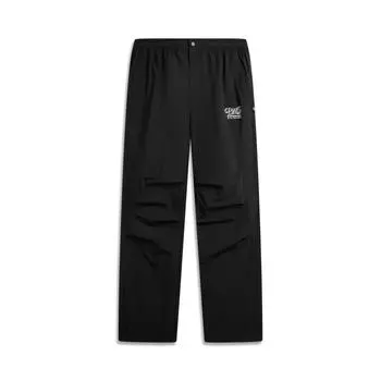 Li Ning Баскетбольная серия Однотонные Удобные Универсальные Простые Повседневные Брюки Мужские Низ Черный AYKV791-3 XL