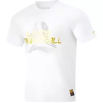 Li Ning Баскетбольная серия Письмо Круглый вырез Дышащая Универсальная Повседневная Футболка с коротким рукавом Мужские топы Белый ATSU557-3 2XL