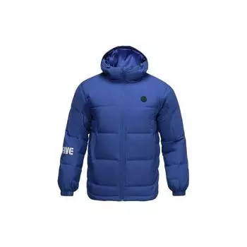Li Ning Баскетбольная Серия Повседневная Короткая Пуховая Куртка с Капюшоном Зимняя Мужская Куртка Синяя AYMQ095-3 S