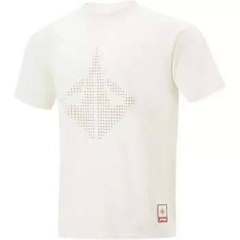 Li Ning Баскетбольная серия Принт Круглый вырез Удобная Дышащая Универсальная Футболка с коротким рукавом Мужские топы Молочно-белый ATSU905-1 2XL