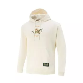 Li Ning Баскетбольная серия Спортивная мода Свободная толстовка с капюшоном Мужские топы Белый AWDUH87-1 M