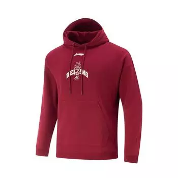 Li Ning Баскетбольная Серия Спортивная Мода Свободная Толстовка Худи Мужские худи Красный AWDUH75-1 M