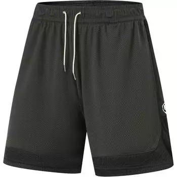 Li-Ning Баскетбольная серия, сшитые на средней талии, удобные свободные прямые баскетбольные брюки, мужские низы, графитово-серый, черный AAPU023-1 M