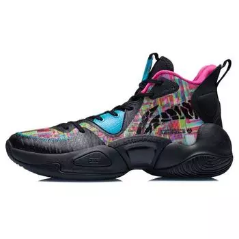 Li-Ning Баскетбольные кроссовки Air Strike Shock Absorbing Non-Slip Wear Resistance Support Mid Top Men Basketball Shoes Black Multicolor ABPR067-2