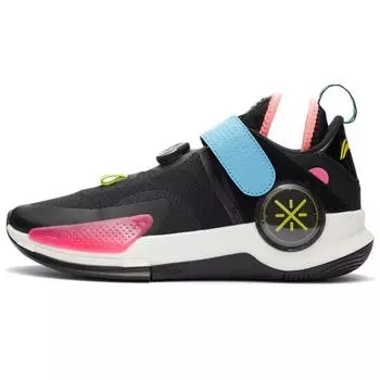 Li-Ning Баскетбольные кроссовки Fission 7 V2 с амортизацией, износостойкие, нескользящие, низкие, мужские, цвет черный, синий, розовый ABPR047-14 39