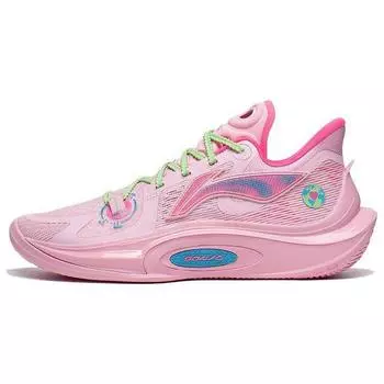 Баскетбольные кроссовки Li-Ning Sonic 11 Earth Day Edition с улучшенной боковой поддержкой и высокой устойчивостью сцепления мужские кроссовки розовые ABAT021-4 46