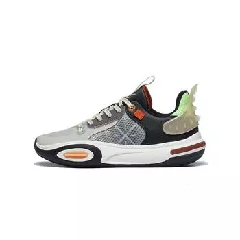 Li-Ning Баскетбольные кроссовки Young Cloud Slip-Resistant Lightweight Rebound Low-Go с противоскользящей подошвой Детские баскетбольные кроссовки Серо-черные YKBT034-5 40