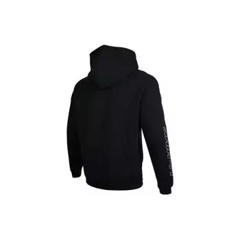 Li-Ning Базовый однотонный принтованный трикотажный свитер с капюшоном и длинным рукавом, мужская толстовка черного цвета AWDSB21-3 XL