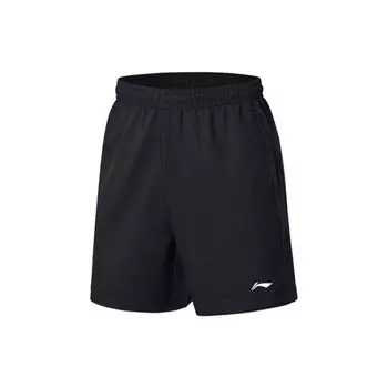 Li Ning Бег Фитнес Однотонные Быстросохнущие Тканые Воздухопроницаемые Шорты Мужские Шорты Черные AKSS611-1 L