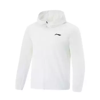 Li Ning Беговая серия Однотонная Толстовка на молнии с капюшоном Удобная Дышащая Универсальная Защита от солнца Зеркальная Спортивная куртка Мужская куртка AFDV249-2 M