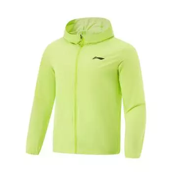 Li Ning Беговая серия Однотонная Толстовка с капюшоном на молнии Удобная Дышащая Универсальная Зеркальная Защита от солнца Спортивная куртка Мужская куртка AFDV249-3 L