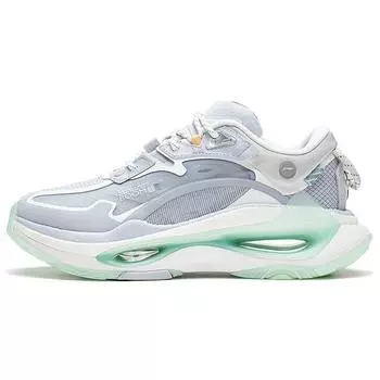 Li Ning Beyond Infinity Fabric Synthetic Leather Shock Absorbing Non-Slip Wear Resistance Low Top Casual Shoes Women Casual Shoes AZGS086-1 35