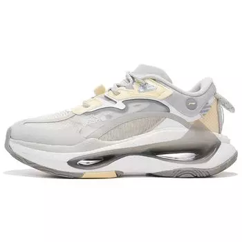 Li Ning Beyond Infinity легкие нескользящие прочные повседневные кроссовки женские кроссовки светло-желтые серые AZGS054-2 36