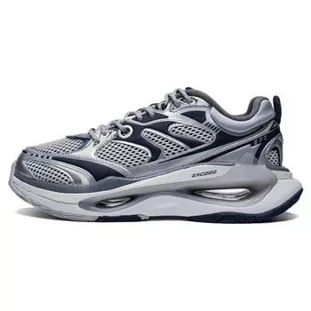 Li Ning Beyond Infinity Удобные прочные дышащие повседневные туфли с низким верхом Мужские повседневные туфли белого и синего цвета AZGT003-1 44