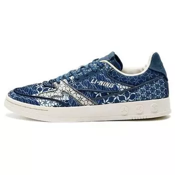 Li Ning Blue Series повседневные модные нескользящие амортизирующие прочные легкие низкие кроссовки для скейтбординга мужские кроссовки Strait-Blue ALFR087-1 42
