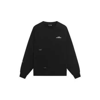 Li-Ning Born Skater Длинный рукав Круглый вырез Свободный свитшот Мужские топы Черный AWDSB11-3 S