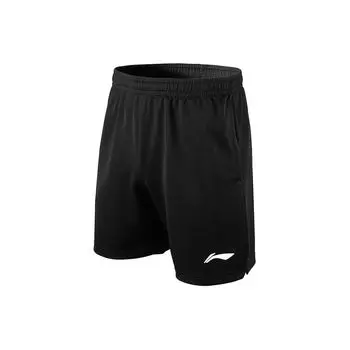 Li Ning Brand Logo свободные дышащие легкие спортивные повседневные шорты мужские шорты черные AAPT537-1 S